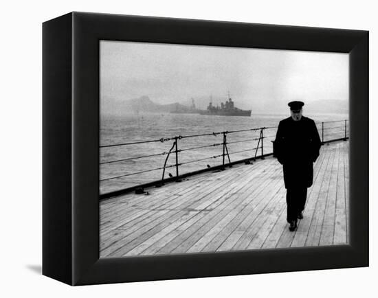 WWII, Winston Churchill, U.K. Prime Minister-Science Source-Framed Premier Image Canvas