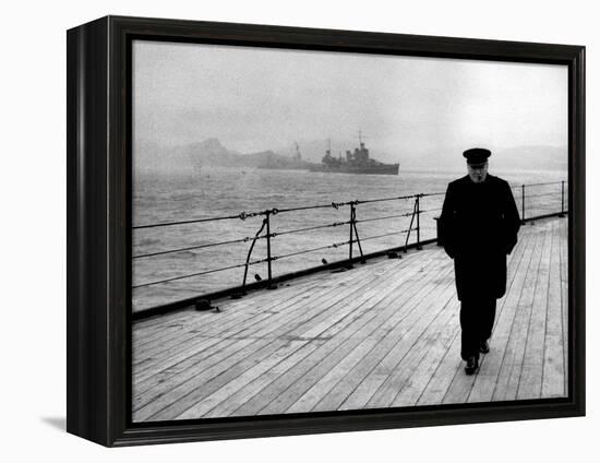 WWII, Winston Churchill, U.K. Prime Minister-Science Source-Framed Premier Image Canvas