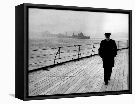 WWII, Winston Churchill, U.K. Prime Minister-Science Source-Framed Premier Image Canvas