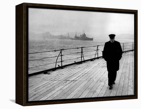 WWII, Winston Churchill, U.K. Prime Minister-Science Source-Framed Premier Image Canvas