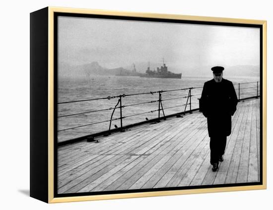 WWII, Winston Churchill, U.K. Prime Minister-Science Source-Framed Premier Image Canvas