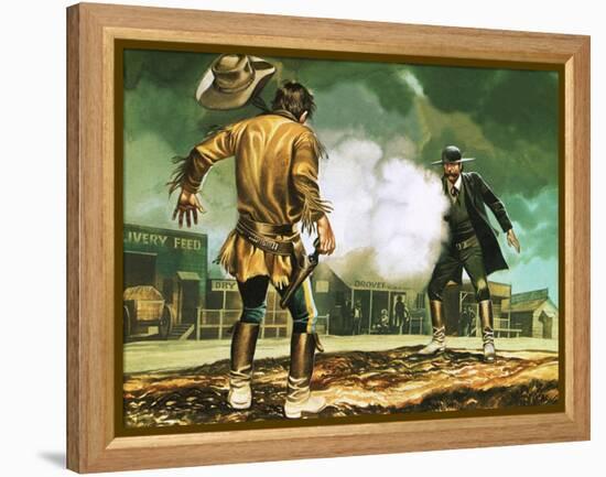 Wyatt Earp at Work in Dodge City-Ron Embleton-Framed Premier Image Canvas