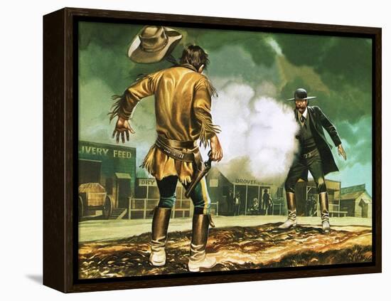 Wyatt Earp at Work in Dodge City-Ron Embleton-Framed Premier Image Canvas