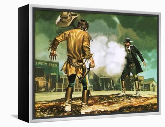 Wyatt Earp at Work in Dodge City-Ron Embleton-Framed Premier Image Canvas