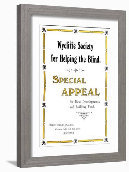 'Wycliffe Society for Helping the Blind', 1919-Unknown-Framed Giclee Print