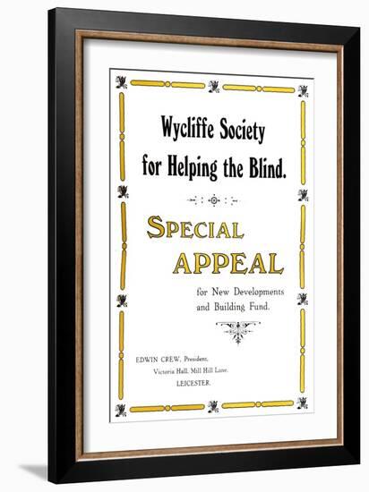 'Wycliffe Society for Helping the Blind', 1919-Unknown-Framed Giclee Print