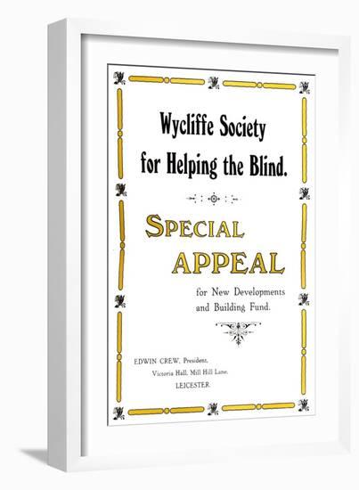 'Wycliffe Society for Helping the Blind', 1919-Unknown-Framed Giclee Print