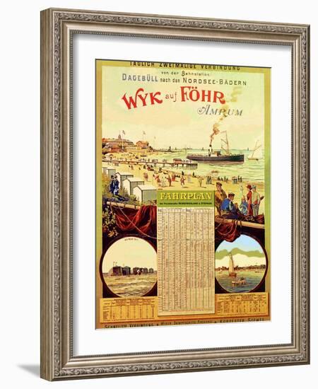 Wyk Auf Fohr', Poster Advertising the Wyk Steam Shipping Company, 1897-German School-Framed Giclee Print