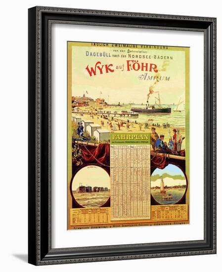 Wyk Auf Fohr', Poster Advertising the Wyk Steam Shipping Company, 1897-German School-Framed Giclee Print