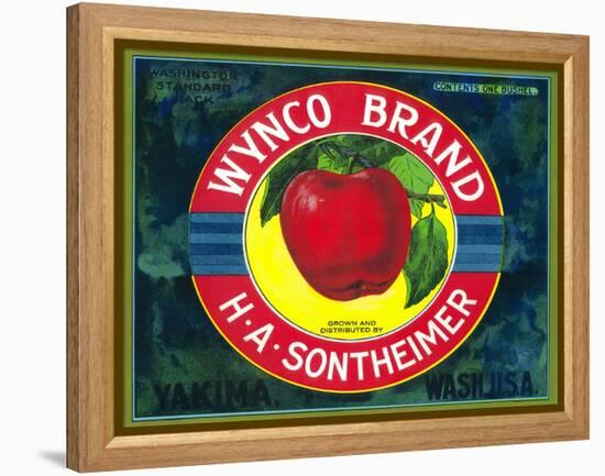 Wynco Apple Label - Yakima, WA-Lantern Press-Framed Stretched Canvas