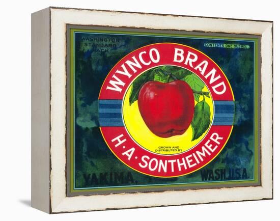 Wynco Apple Label - Yakima, WA-Lantern Press-Framed Stretched Canvas