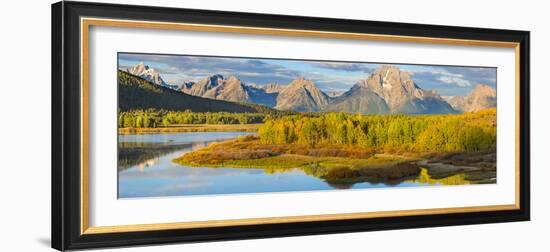 Wyoming, Grand Teton National Park. Panorama of Sunrise on Snake River-Jaynes Gallery-Framed Photographic Print