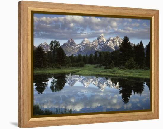 Wyoming, Grand Teton NP, the Grand Tetons and Clouds-Christopher Talbot Frank-Framed Premier Image Canvas