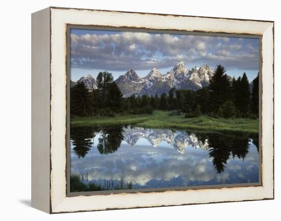 Wyoming, Grand Teton NP, the Grand Tetons and Clouds-Christopher Talbot Frank-Framed Premier Image Canvas