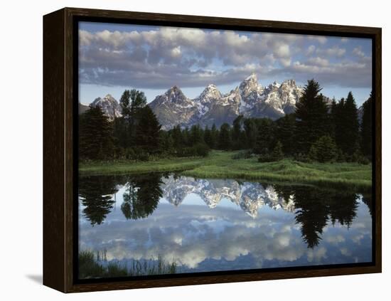 Wyoming, Grand Teton NP, the Grand Tetons and Clouds-Christopher Talbot Frank-Framed Premier Image Canvas