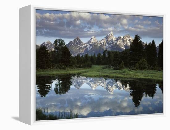 Wyoming, Grand Teton NP, the Grand Tetons and Clouds-Christopher Talbot Frank-Framed Premier Image Canvas