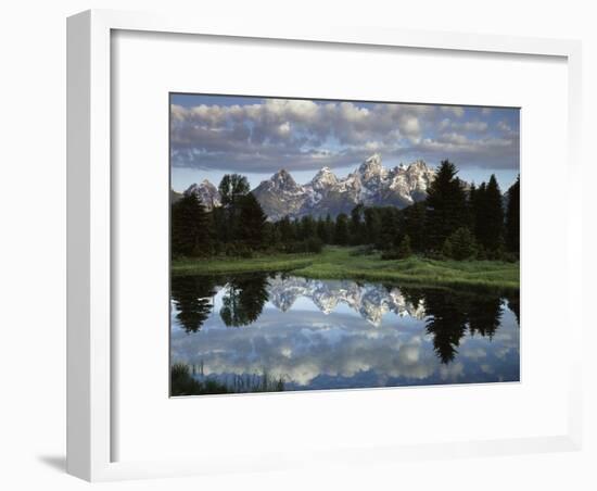 Wyoming, Grand Teton NP, the Grand Tetons and Clouds-Christopher Talbot Frank-Framed Photographic Print