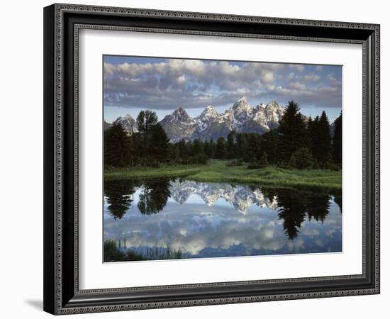 Wyoming, Grand Teton NP, the Grand Tetons and Clouds-Christopher Talbot Frank-Framed Photographic Print