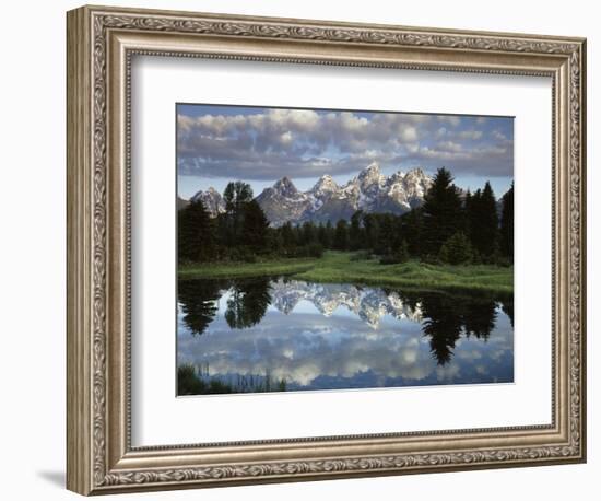 Wyoming, Grand Teton NP, the Grand Tetons and Clouds-Christopher Talbot Frank-Framed Photographic Print