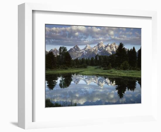 Wyoming, Grand Teton NP, the Grand Tetons and Clouds-Christopher Talbot Frank-Framed Photographic Print