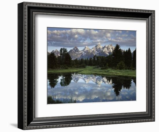 Wyoming, Grand Teton NP, the Grand Tetons and Clouds-Christopher Talbot Frank-Framed Photographic Print