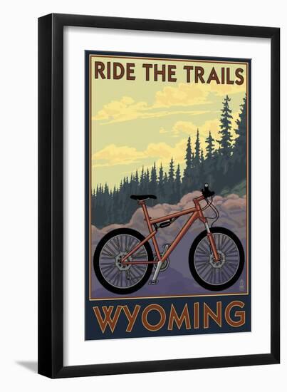 Wyoming - Ride the Trails-Lantern Press-Framed Art Print