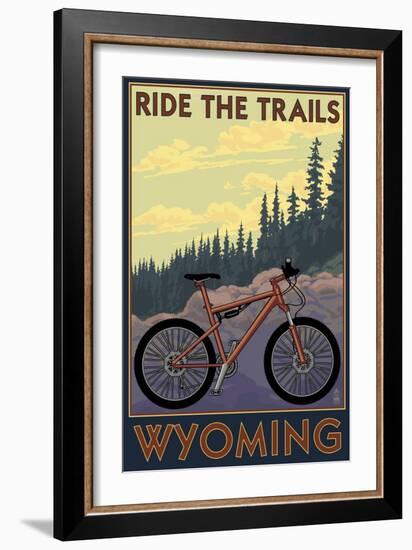 Wyoming - Ride the Trails-Lantern Press-Framed Art Print