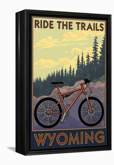 Wyoming - Ride the Trails-Lantern Press-Framed Stretched Canvas