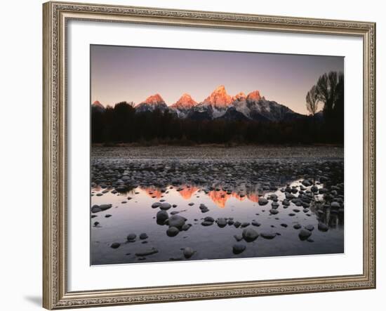 Wyoming, Rocky Mts, the Grand Tetons Reflecting in the Snake River-Christopher Talbot Frank-Framed Photographic Print