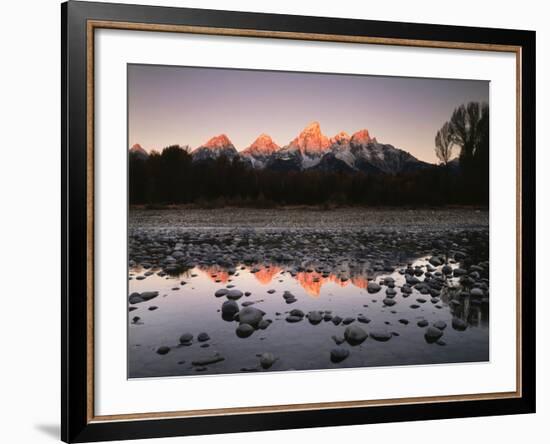 Wyoming, Rocky Mts, the Grand Tetons Reflecting in the Snake River-Christopher Talbot Frank-Framed Photographic Print