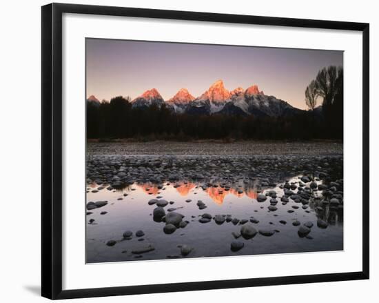 Wyoming, Rocky Mts, the Grand Tetons Reflecting in the Snake River-Christopher Talbot Frank-Framed Photographic Print