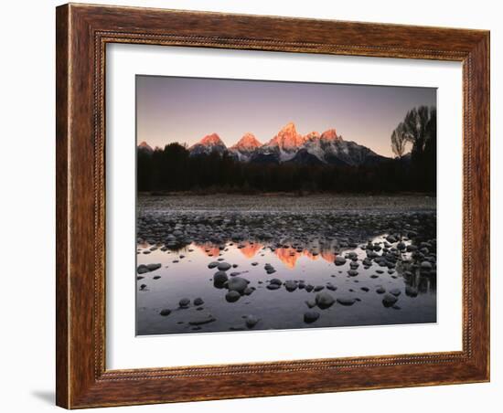 Wyoming, Rocky Mts, the Grand Tetons Reflecting in the Snake River-Christopher Talbot Frank-Framed Photographic Print