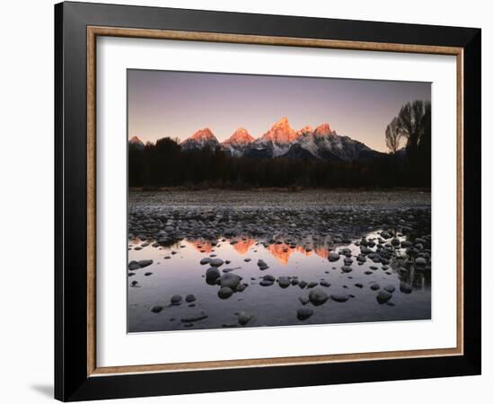 Wyoming, Rocky Mts, the Grand Tetons Reflecting in the Snake River-Christopher Talbot Frank-Framed Photographic Print