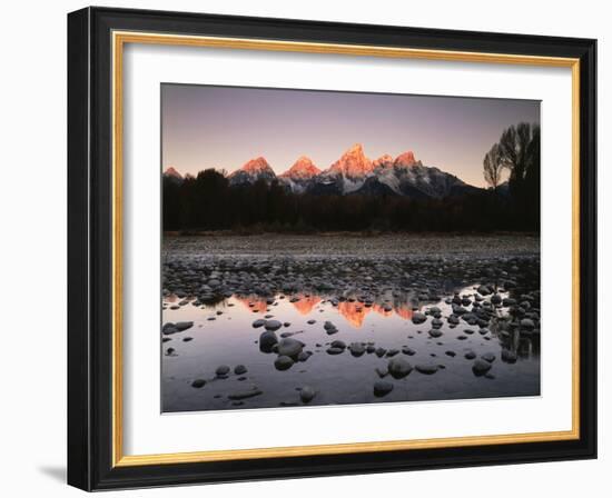 Wyoming, Rocky Mts, the Grand Tetons Reflecting in the Snake River-Christopher Talbot Frank-Framed Photographic Print