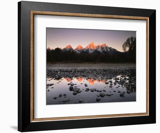 Wyoming, Rocky Mts, the Grand Tetons Reflecting in the Snake River-Christopher Talbot Frank-Framed Photographic Print