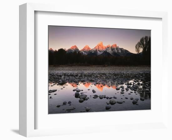 Wyoming, Rocky Mts, the Grand Tetons Reflecting in the Snake River-Christopher Talbot Frank-Framed Photographic Print