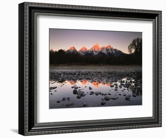 Wyoming, Rocky Mts, the Grand Tetons Reflecting in the Snake River-Christopher Talbot Frank-Framed Photographic Print