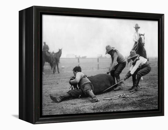 Wyoming: Rodeo, C1910-null-Framed Premier Image Canvas