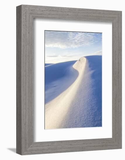 Wyoming, Snowdrift Forming Diagonal Curve Design Using Natural Light-Elizabeth Boehm-Framed Photographic Print