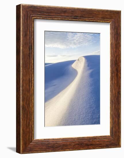 Wyoming, Snowdrift Forming Diagonal Curve Design Using Natural Light-Elizabeth Boehm-Framed Photographic Print