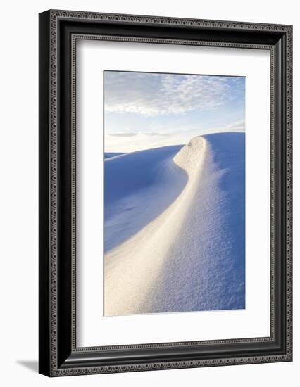 Wyoming, Snowdrift Forming Diagonal Curve Design Using Natural Light-Elizabeth Boehm-Framed Photographic Print