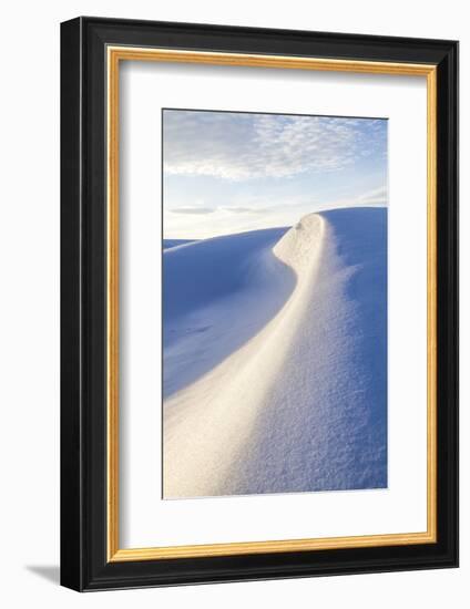 Wyoming, Snowdrift Forming Diagonal Curve Design Using Natural Light-Elizabeth Boehm-Framed Photographic Print