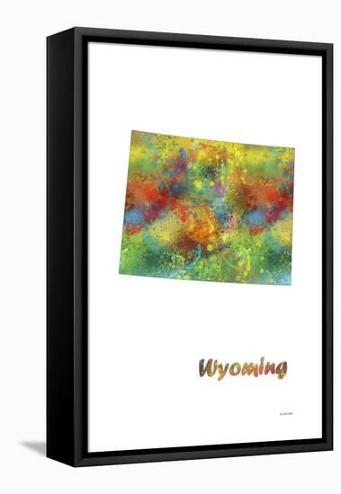 Wyoming State Map 1-Marlene Watson-Framed Premier Image Canvas