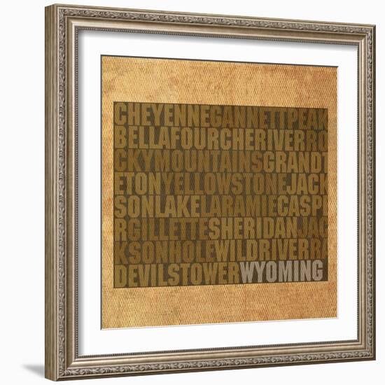 Wyoming State Words-David Bowman-Framed Giclee Print