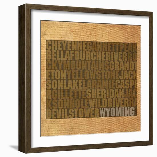 Wyoming State Words-David Bowman-Framed Giclee Print