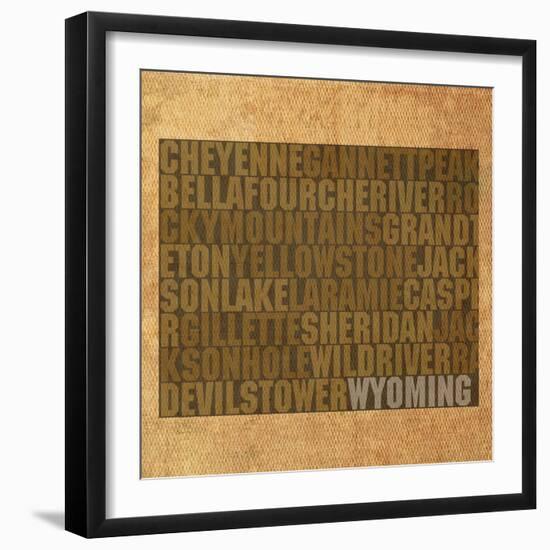 Wyoming State Words-David Bowman-Framed Giclee Print