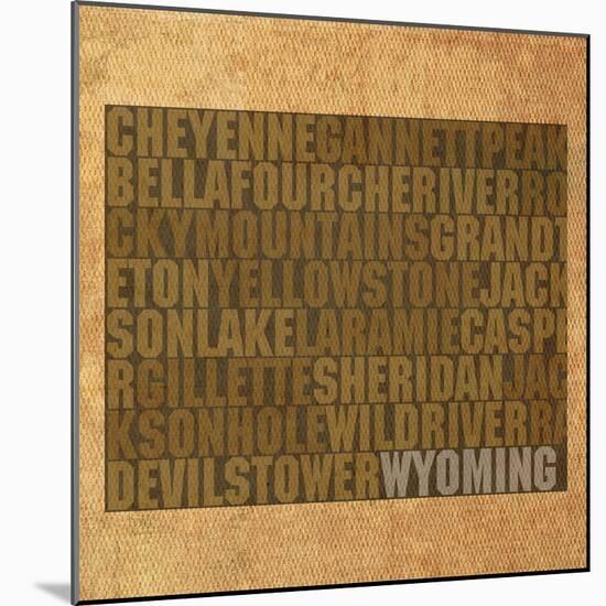 Wyoming State Words-David Bowman-Mounted Giclee Print