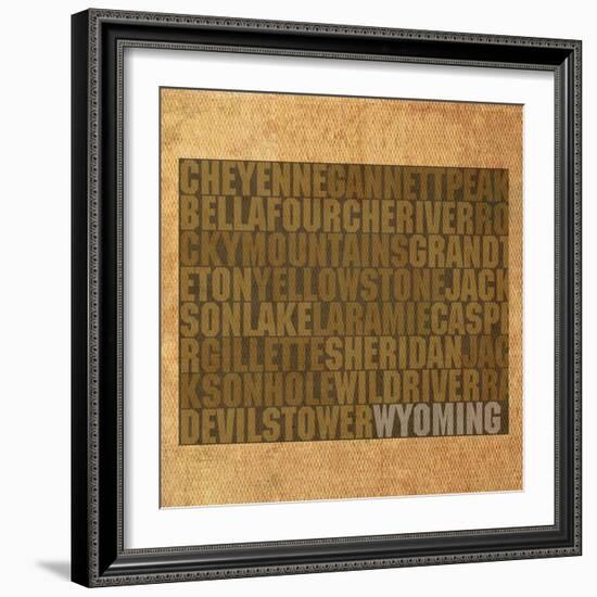 Wyoming State Words-David Bowman-Framed Giclee Print