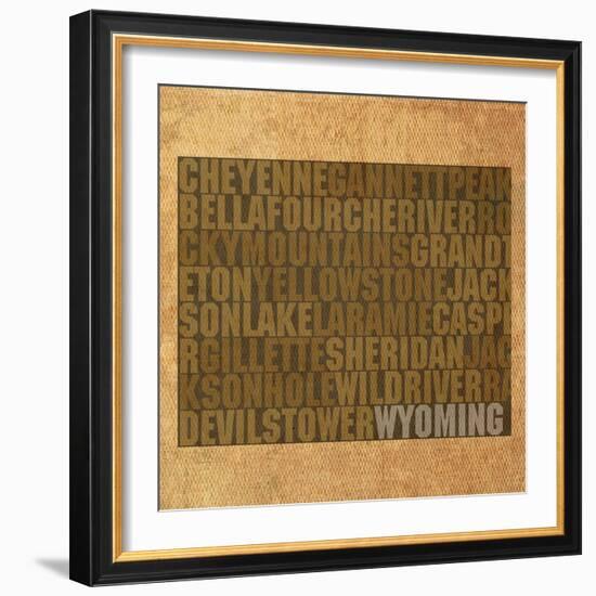 Wyoming State Words-David Bowman-Framed Giclee Print