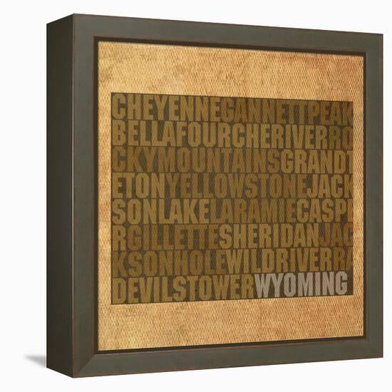 Wyoming State Words-David Bowman-Framed Premier Image Canvas